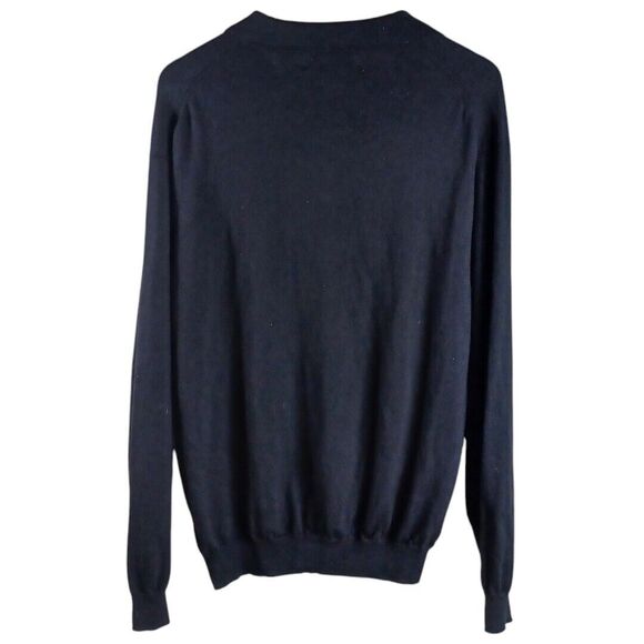 Pronto Uomo Merino Wool Men's Sweater Black Collar 1/4 Button Lightweight Sz XL - Picture 4 of 6